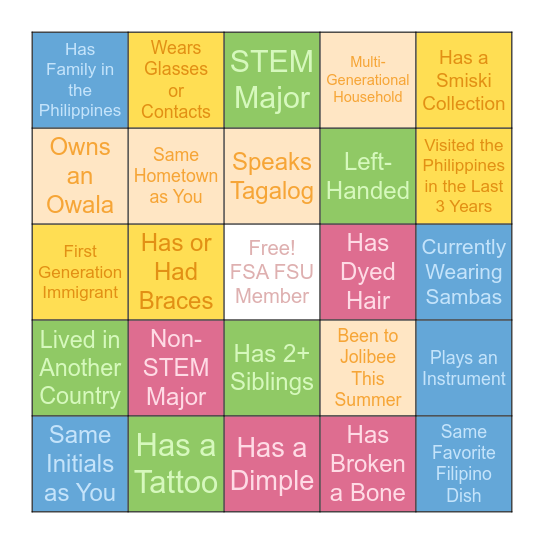 Connections Bingo! Bingo Card