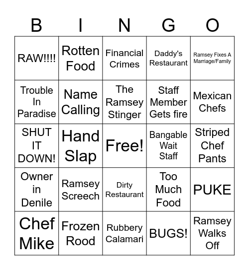 Ramsay BINGO Card