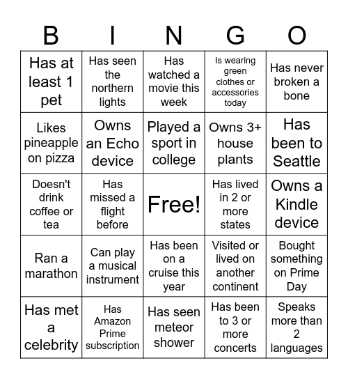 Zodiac Bingo Card