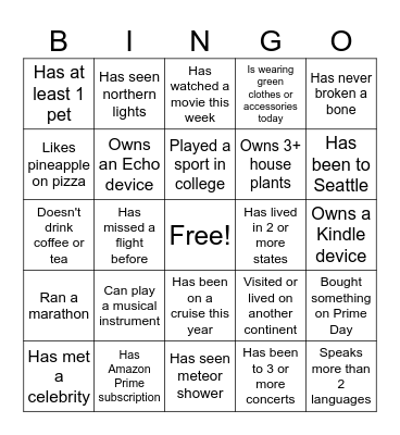 Zodiac Bingo Card
