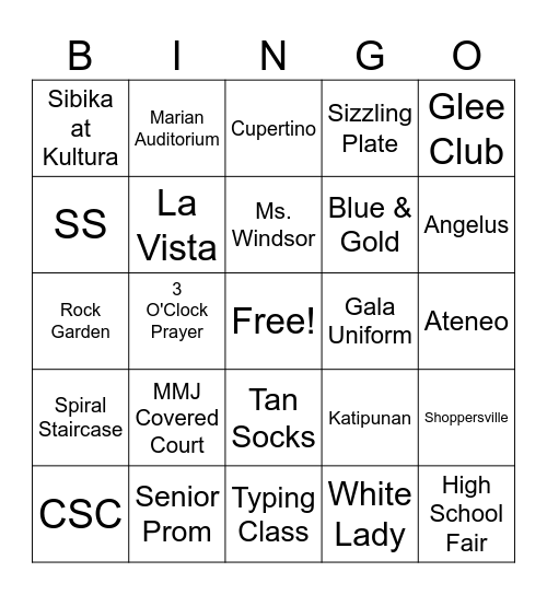 MC REUNION 2024 Bingo Card