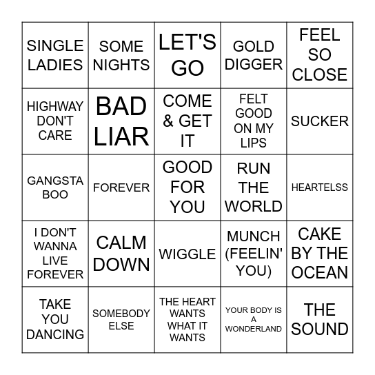 6 DEGREES OF TS Bingo Card