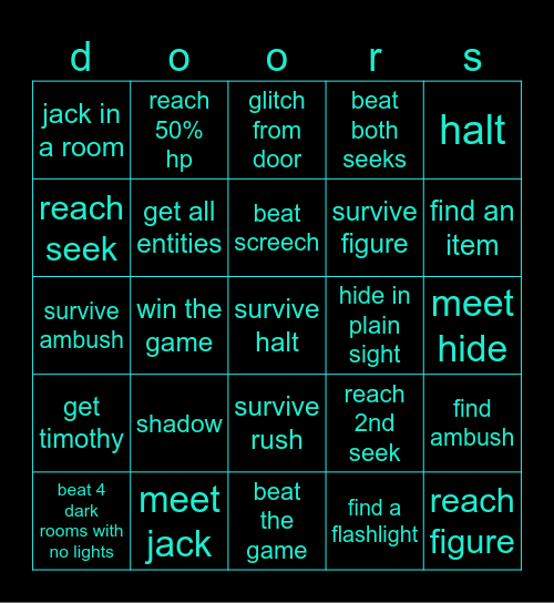 Doors bingo Card