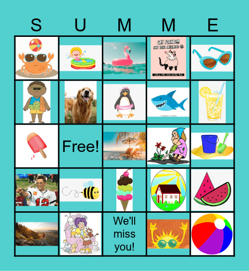 Summer Images Bingo Card