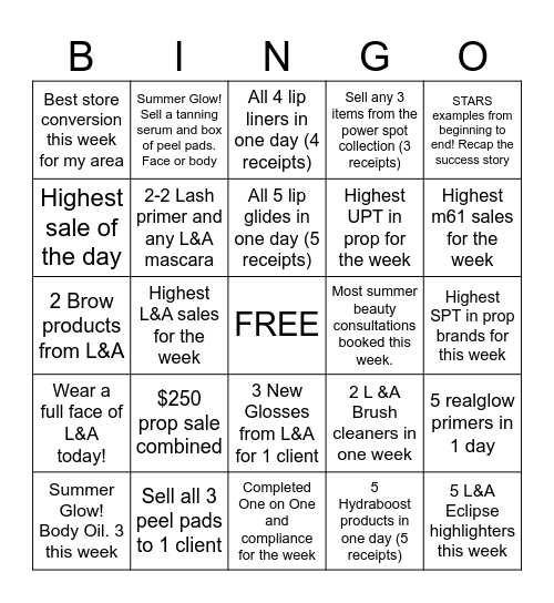 NYC Prop Brand Bingo Card