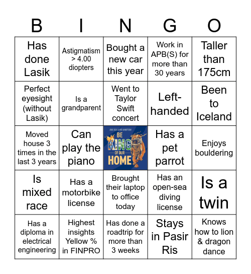 Human Bingo Card