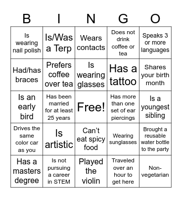 Graduation Meet and Greet! Bingo Card