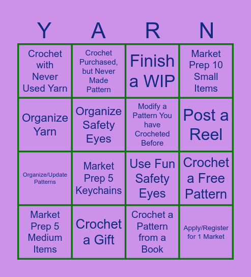 Crochet Bingo Card