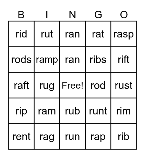 Group 3 Bingo Card