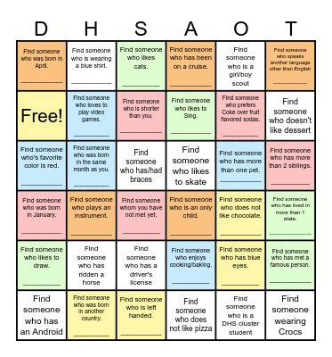 Find Someone Who... Bingo Card