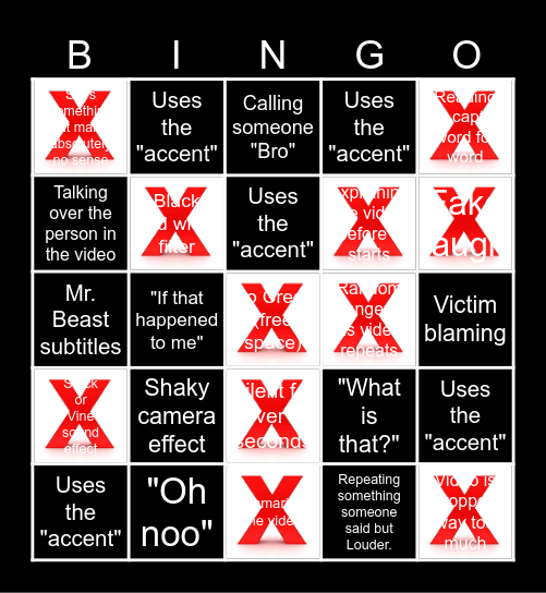 Sssniperwolf Bingo Card