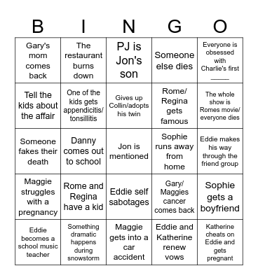 A million little things Bingo Card