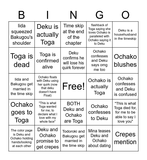 mha429 bingo Card