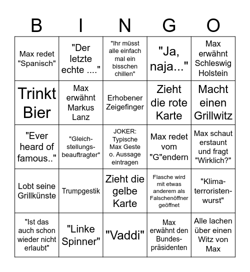 Lehrstuhl(Max)Bingo Card