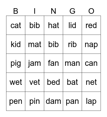 Smart Phonics 2-123 Bingo Card