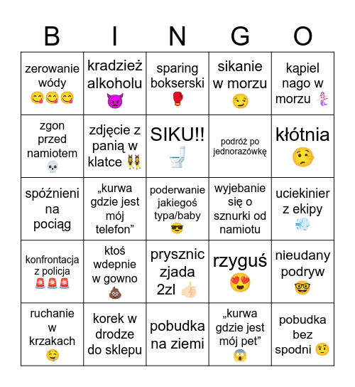 CHAŁUPY BINGO Card