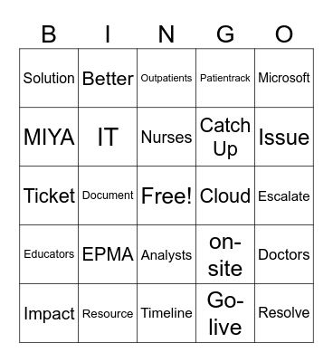 MIYA Bingo Card