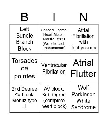 ECG Bingo Lingo Bingo Card
