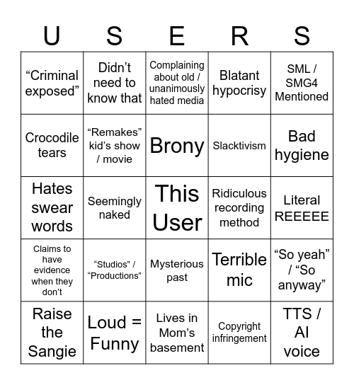 [This User] Bingo Card