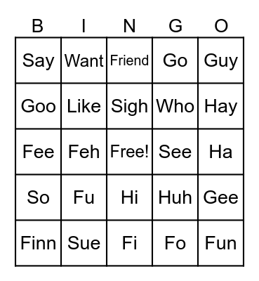 Finn's Summer Bingo Card