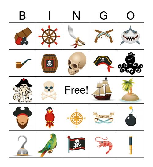 Pirate Bingo Card