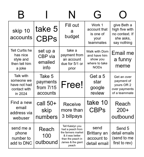 b4 Queue Drop Bingo Card