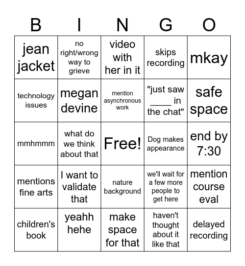 Death Bingo Card