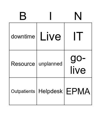 MIYA Catch up Bingo Card