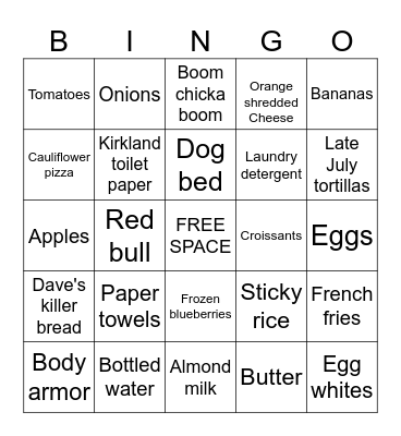 COSTCO BINGO Card