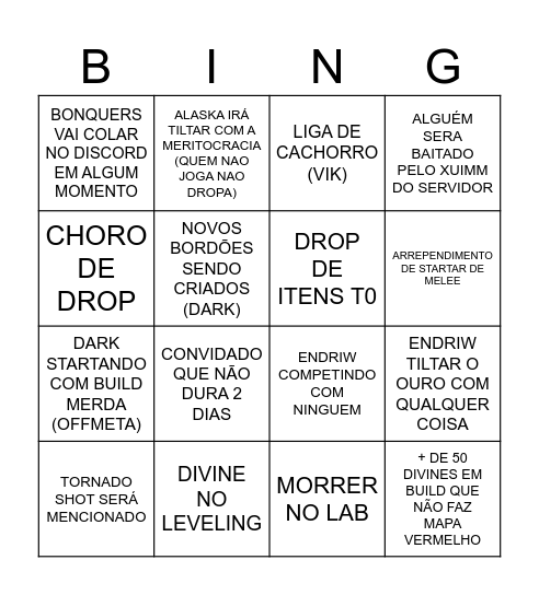 LEAGUE STARTER DOS MULAS Bingo Card