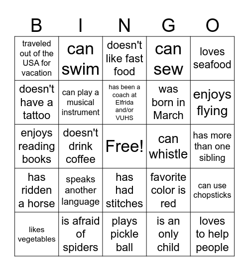 Find a Staff Member Who Bingo Card