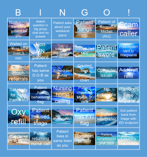 Bingo 7/19/2024 Bingo Card