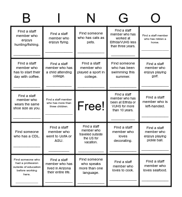 Bobcat BINGO! Bingo Card