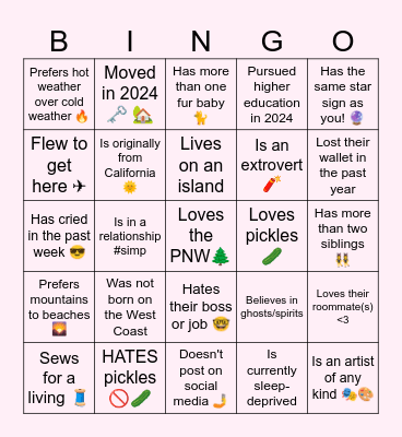🎉Potluck Bingo!🎉 Find Someone Who... Bingo Card
