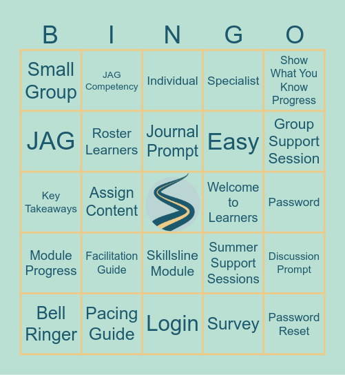 JAG Quarterly Meeting with Skillsline Bingo Card