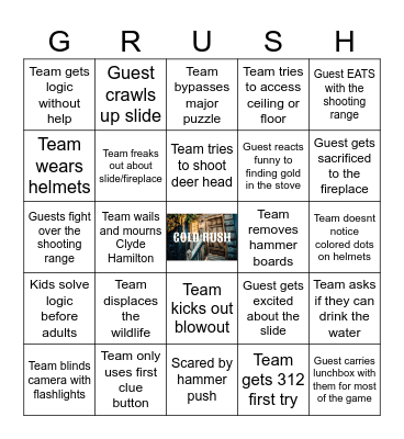 Gold Rush Bingo Card