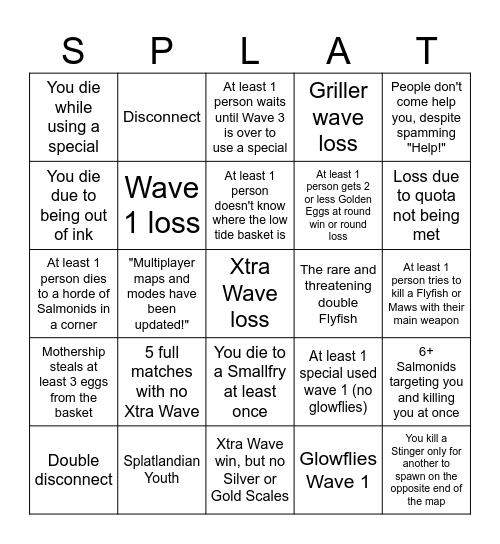 Salmon Run Freelance Pain Bingo Card