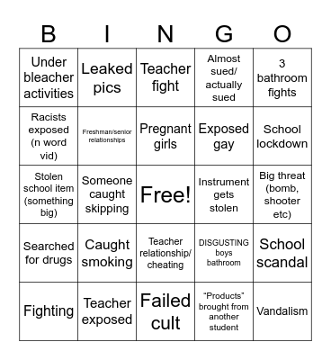 Wando Freshman Year predictions Bingo Card