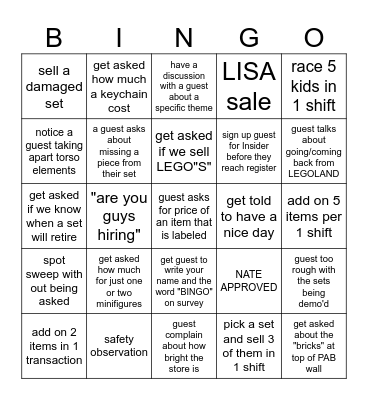 JULY BINGO Card