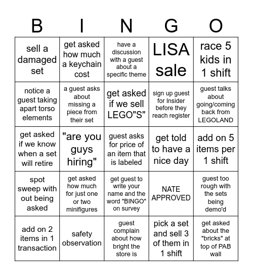 JULY BINGO Card