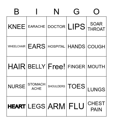 Health Bingo Card