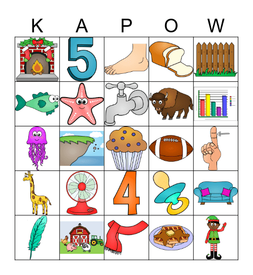 Kapow F Bingo Card