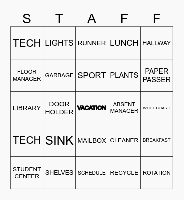 YOU'VE GOT A JOB TO DO Bingo Card