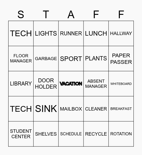 YOU'VE GOT A JOB TO DO Bingo Card