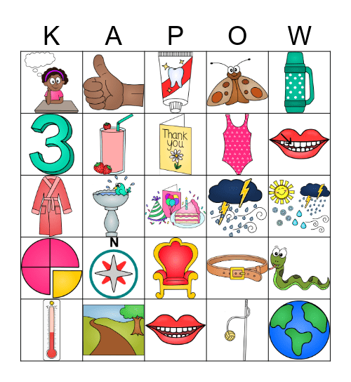 TH Kapow Bingo Card