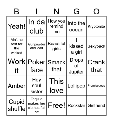 2000s Bingo Card
