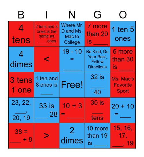 1st Grade Masterminds! Bingo Card