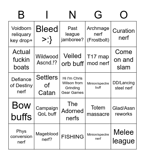 3.25 Bingo Card