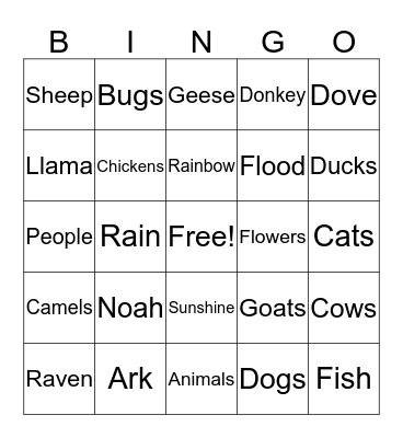 NOAH'S ARK Bingo Card