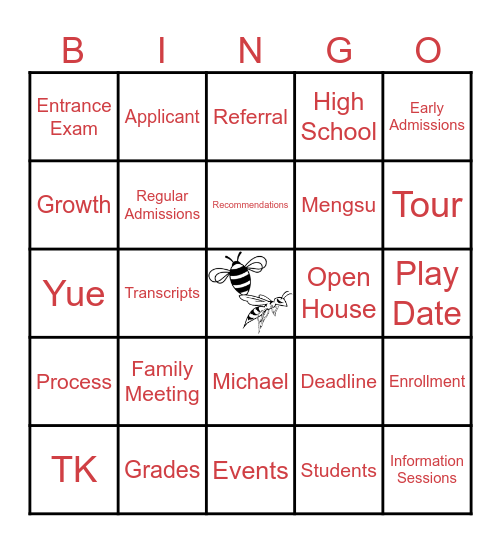 BASIS Independent Fremont Bingo Card